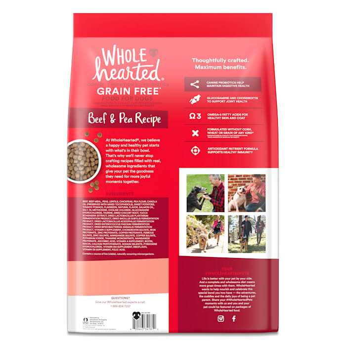 WholeHearted Grain Free Beef &amp; Pea Recipe Adult Dry Large Breeds Dog Food Bag - Pet Supplies online store
