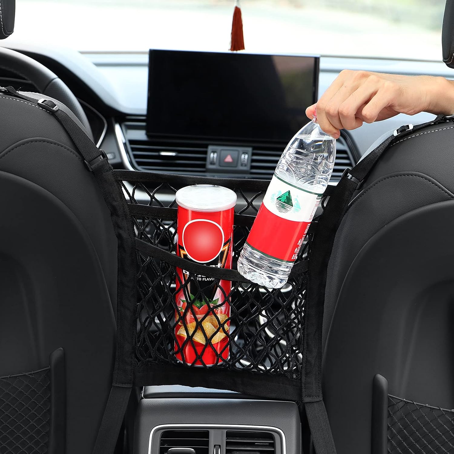 Double-Layer High Elastic Car Rear Cargo Net for SUV Car Trunk Net Organizer, Automotive Cargo Nets