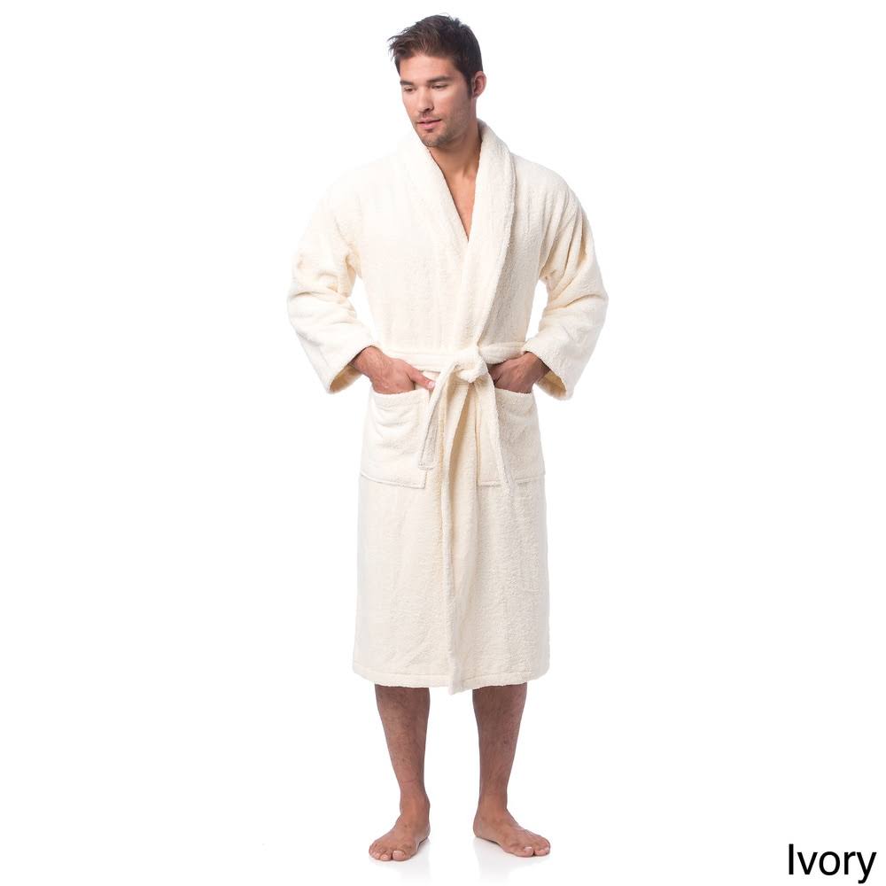 Salbakos Large Turkish Cotton Terry Bathrobe in Beige