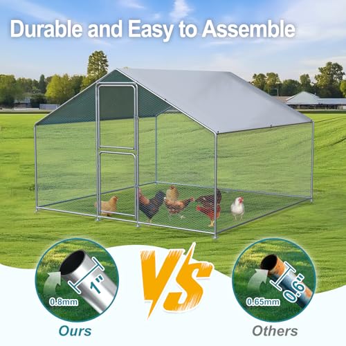 Large Chicken Coop, Chicken Coops for 30 Chickens, Chicken Runs for Yard with Water Poof & UV Resistance Cover