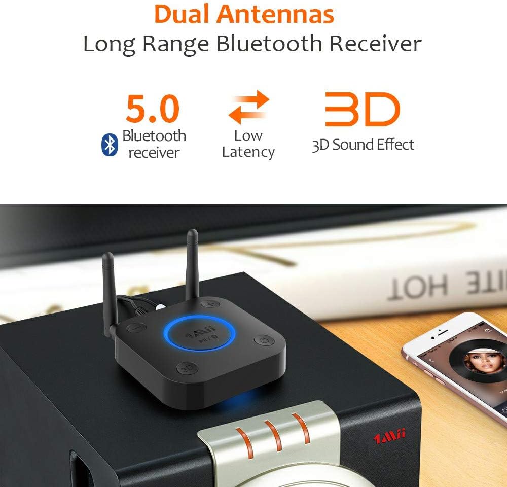 [Upgraded] 1Mii B06Pro Long Range Bluetooth Receiver, HiFi Wireless Audio Adapter