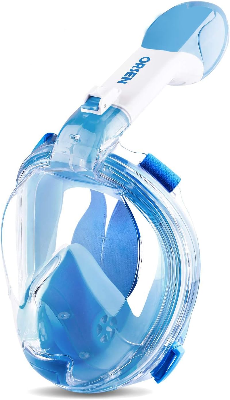 ORSEN Full Face Snorkel Mask, Snorkeling Gear for Adults & Kids with CO? Quick Discharge System, Anti-Fog Snorkel Mask, 180&deg; Panoramic View