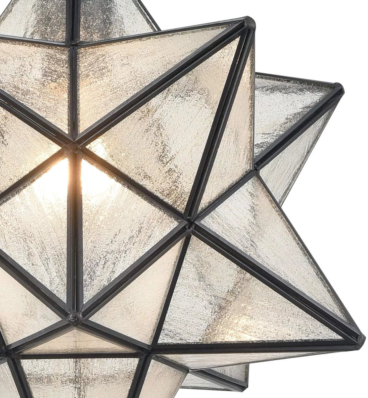 Milano  Moravian Star 14'' Pendant Light Seeded Glass Star Lights with Hanging Chain