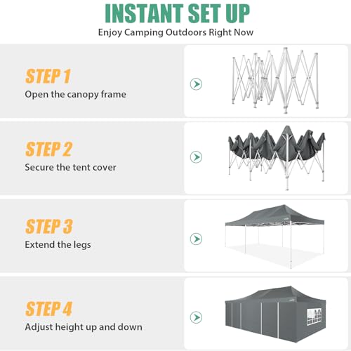 COBIZI 13x26 Pop Up Tent 13x26 Canopy with Sidewalls Heavy Duty Canopy Party Tent for Parties