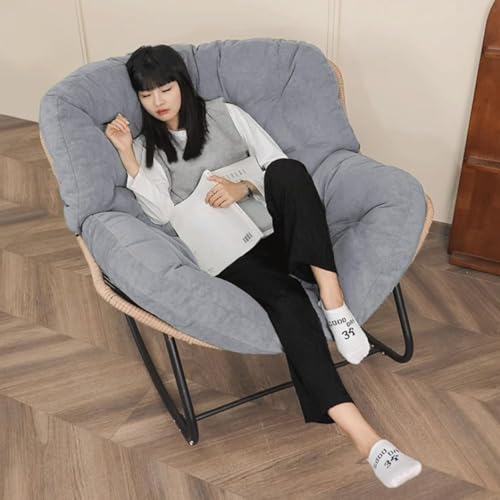 Outdoor/Indoor Rocking Chair,Papasan Chair,Outdoor Patio Porch Furniture,Rattan Wicker Lounge Chair Indoor