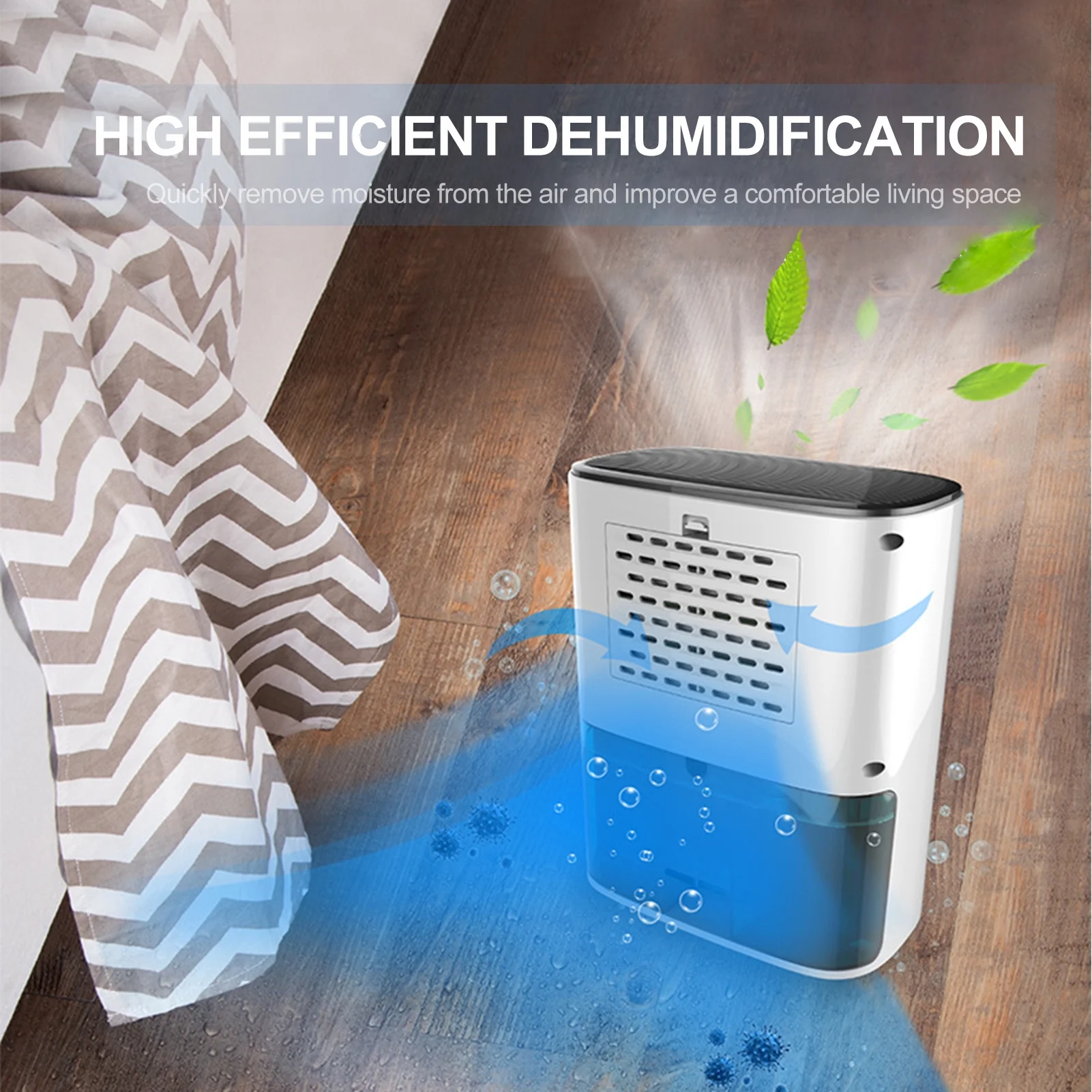 Walmeck 1200mL Dehumidifier to 215 Sq. Ft Portable Small Dehumidifier Auto-off Protection Humidity Control for Home Basements Bedroom Garage Wardrobe
