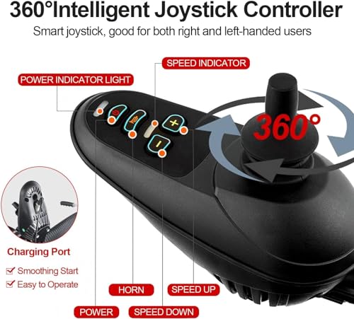 15 Miles Electric Wheelchair for Adults Intelligent Power Wheelchairs Lightweight Foldable All Terrain Motorized Wheelchair for Seniors Compact