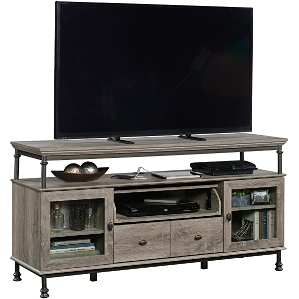 Sauder Canal Street Entertainment Credenza, For TV's up to 60", Northern Oak Finish