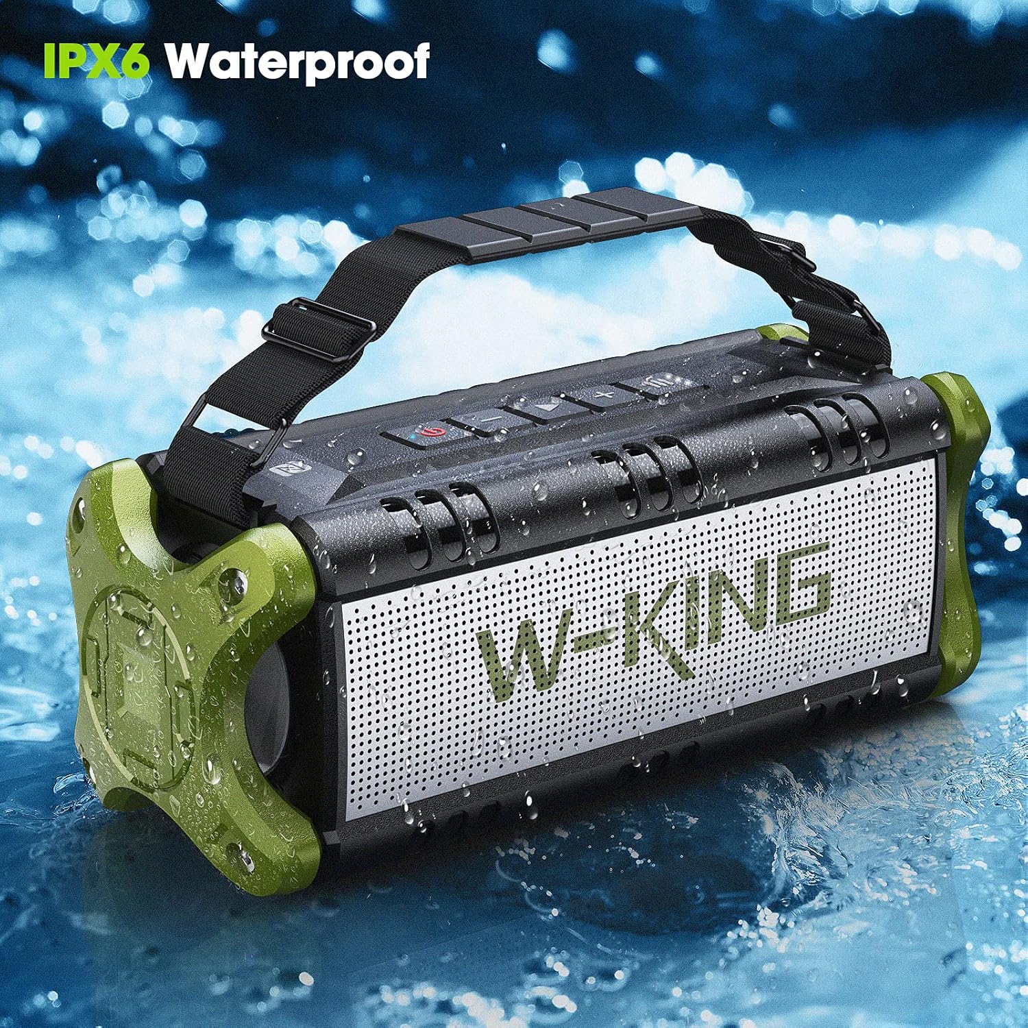 Bluetooth Speaker, W-KING 50W Deep Bass Portable Loud Bluetooth Speaker
