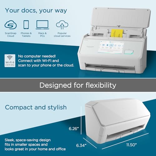 ScanSnap iX2500 Wireless or USB High-Speed Cloud Enabled Document