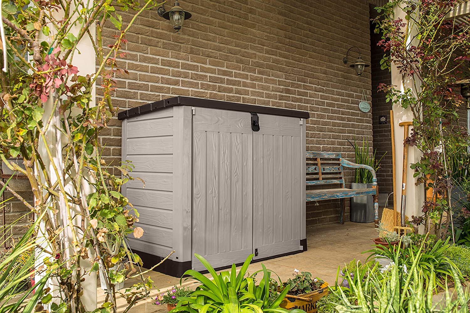 Keter Store It Out Pro Outdoor Storage Shed, 155 x 82 x 155cm Beige/Brown