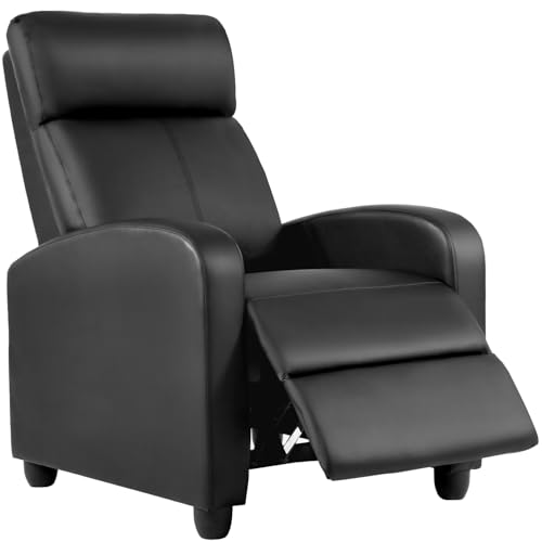 BestMassage | Recliner Chair | with 2 Point Massage Function | Black | with Lumbar Support, Adjustable Push Back, Wide Armrests