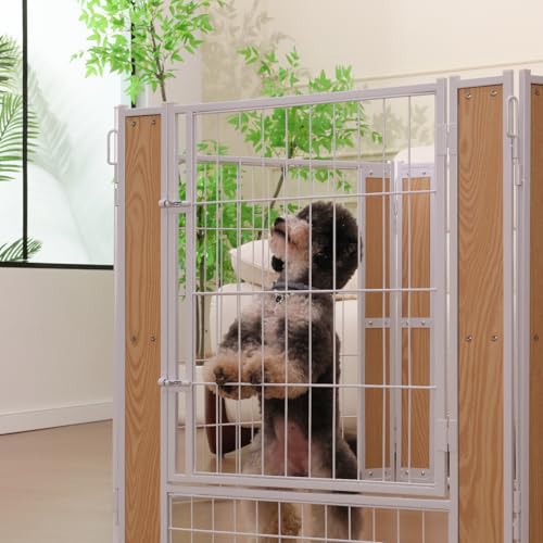 Heavy Duty Dog Playpen 32 Inch Height - Indoor Outdoor Pet Fence Enclosure for Medium and Small Dogs