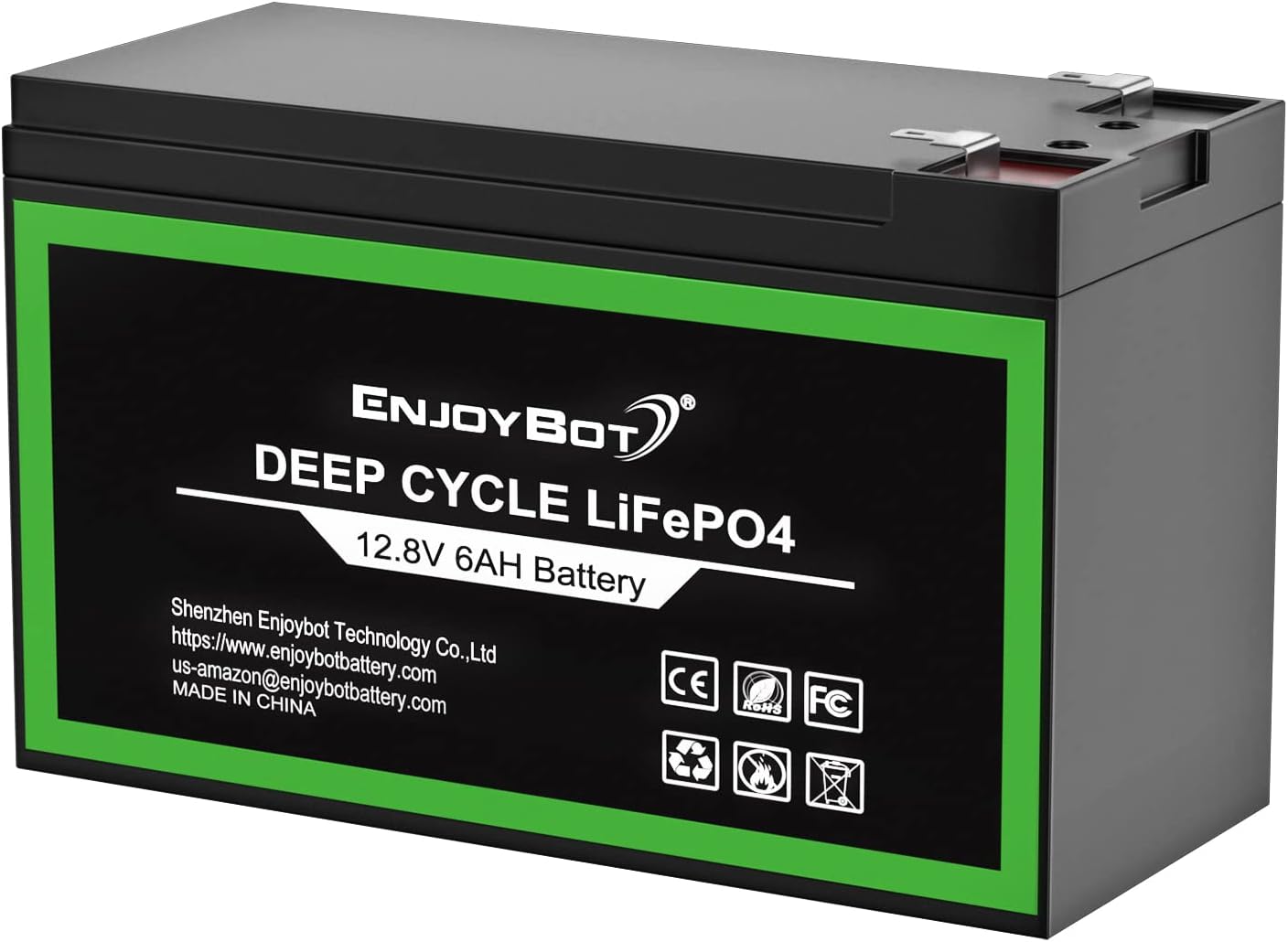 Enjoybot Deep Cycle Battery LiFePO4 12V 300Ah, Built-in 200A BMS, Lithium Iron Phosphate Battery for Solar RV Marine Camping