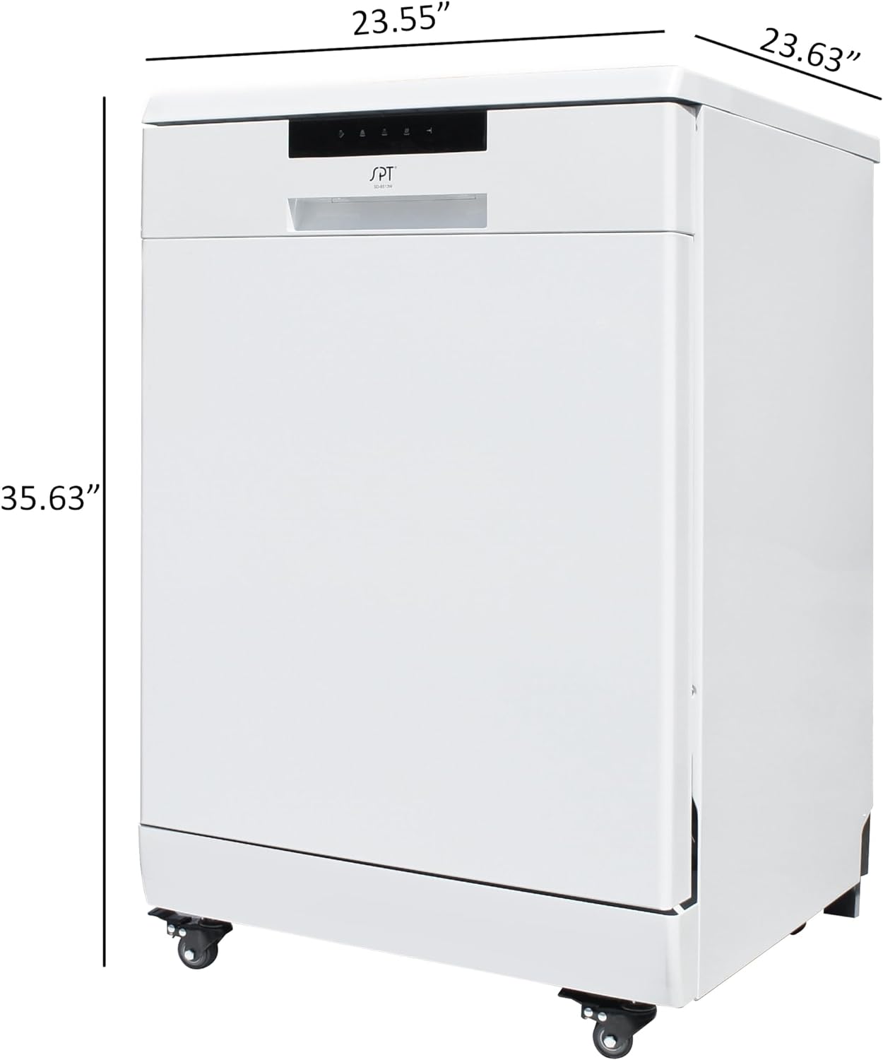 SPT SD-6513WA 24&Prime; Wide Portable Dishwasher with ENERGY STAR, 6 Wash Programs, 10 Place Settings and Stainless Steel Tub &ndash; White