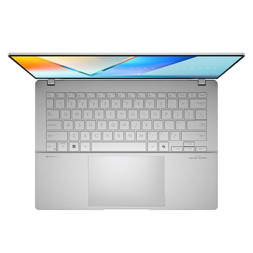 ASUS Vivobook S 14 OLED Slim Laptop, AMD Ryzen AI 9 365(10 Cores), 24GB, 1TB SSD, Customizable RGB Keyboard, Cool Silver, M5406WA-AH94