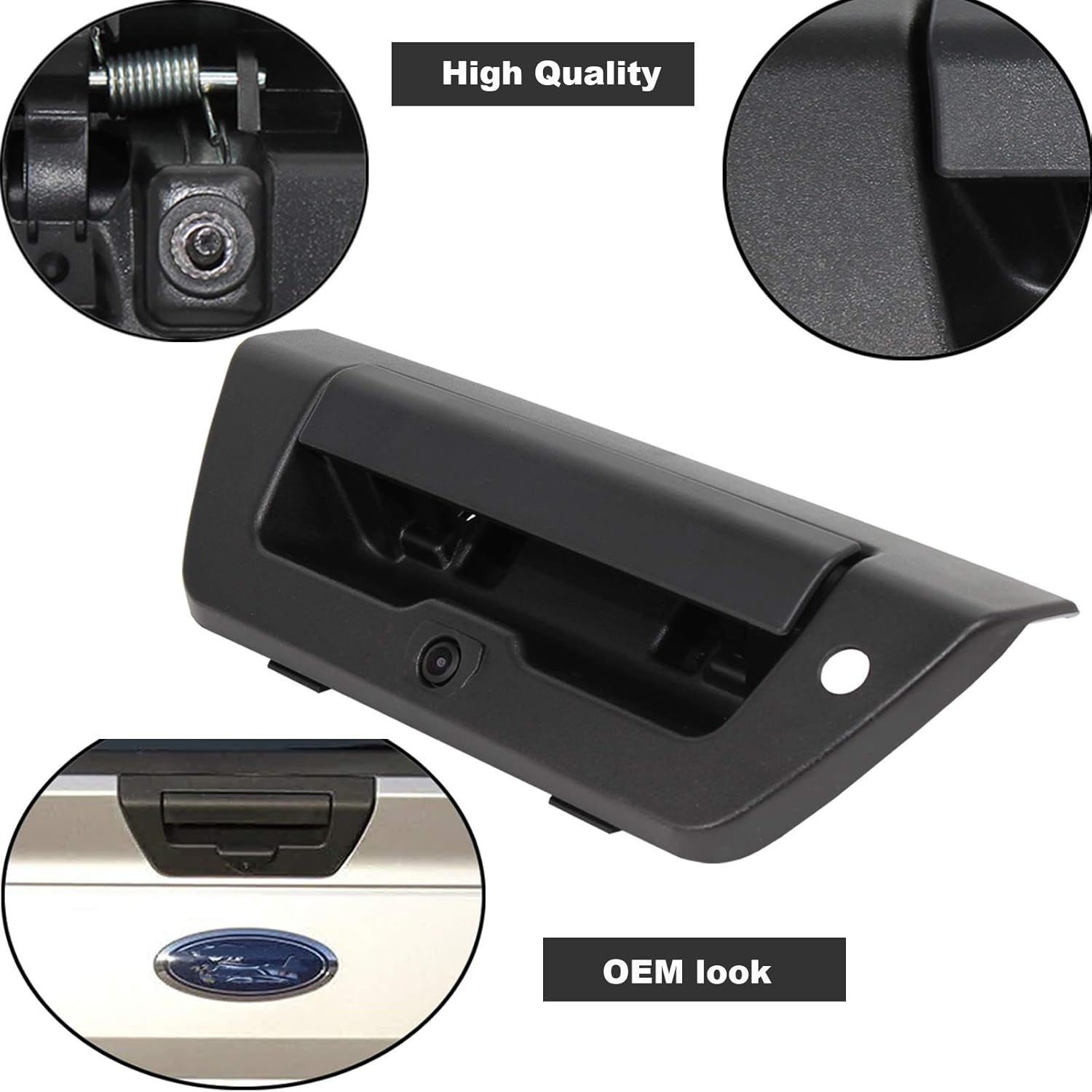 RED WOLF for Ford F150 2015-2020 Tailgate Handle W/ Backup Camera Waterproof Ford Reverse Camera Rear View Parking Mount Black