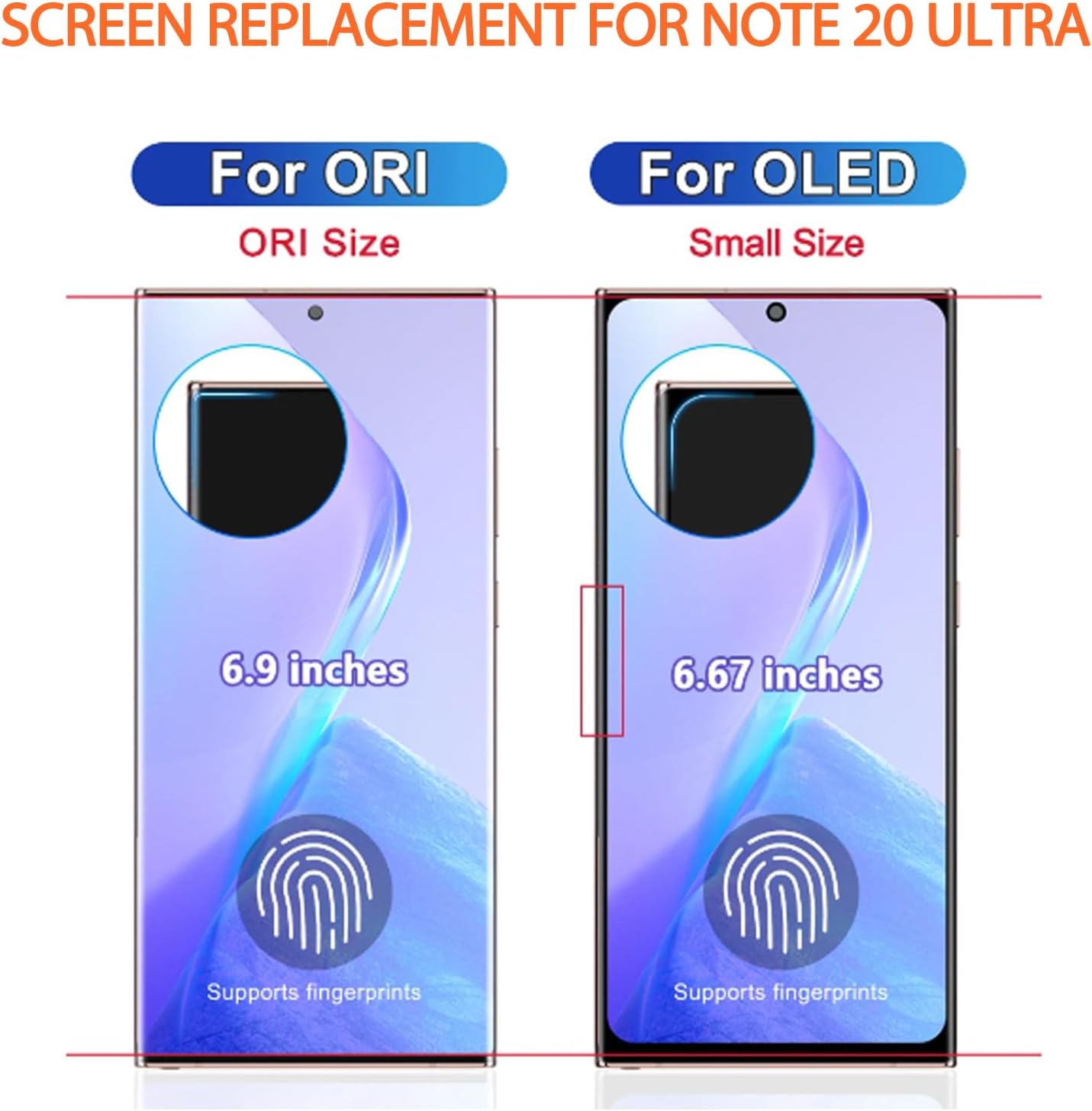 OLED for Samsung Galaxy Note 20 Ultra Screen Replacement for Samsung Note 20 Ultra LCD Display SM-N986B SM-N985 SM-N986U LCD Digitizer Touch Assembly
