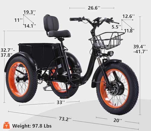 Adult Electric Tricycle Adult Tricycle 3 Wheel Bikes Adults Electric Three Wheel Bike - Radiant Selections