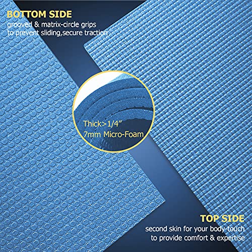 GXMMAT Extra Large Yoga Mat 12'x6'x7mm, Thick Workout Mats for Home Gym Flooring, Non-Slip Quick Resilient Barefoot Exercise Mat for Pilates