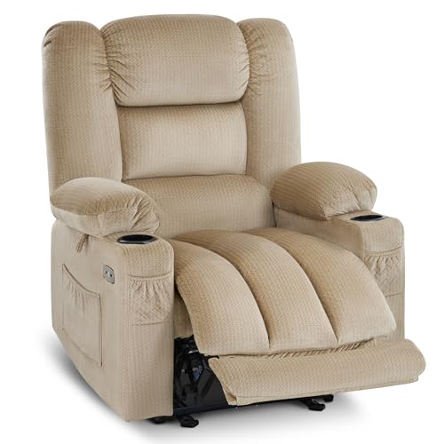 MCombo Zero Gravity Power Recliner Chair with Heat and Vibration Massage, Reclining Chair with USB & Type C Ports, Cup Holders for Living Room
