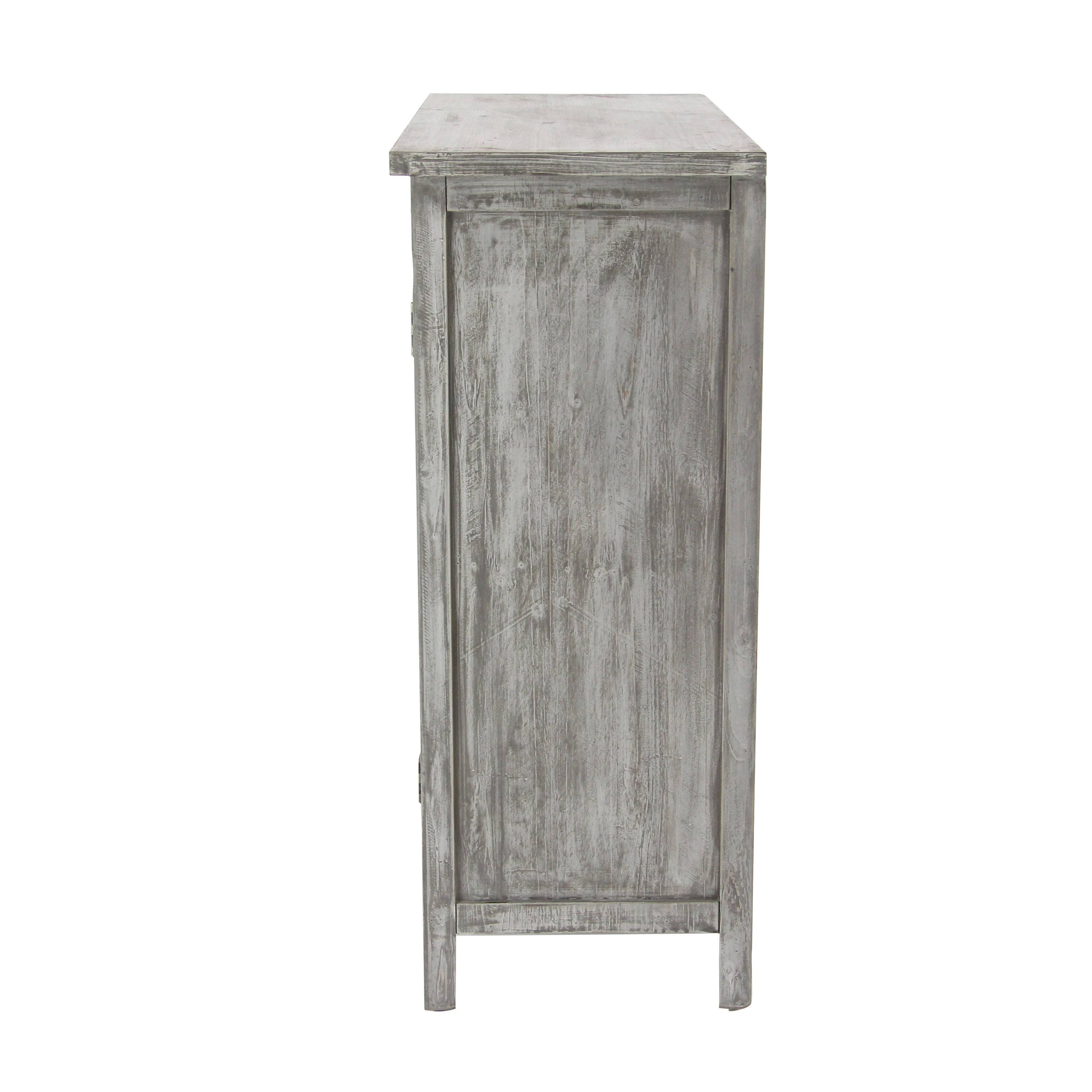 Decmode Traditional Carved Design 2 Door Wooden Cabinet