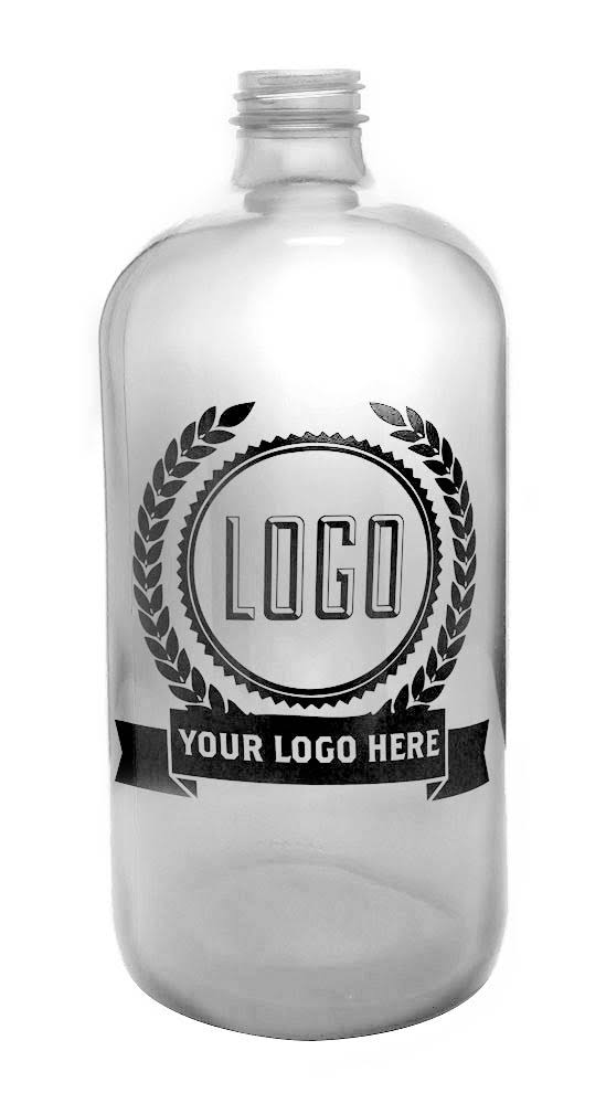 72 Customizable 32 oz Clear Glass Boston Round Growler