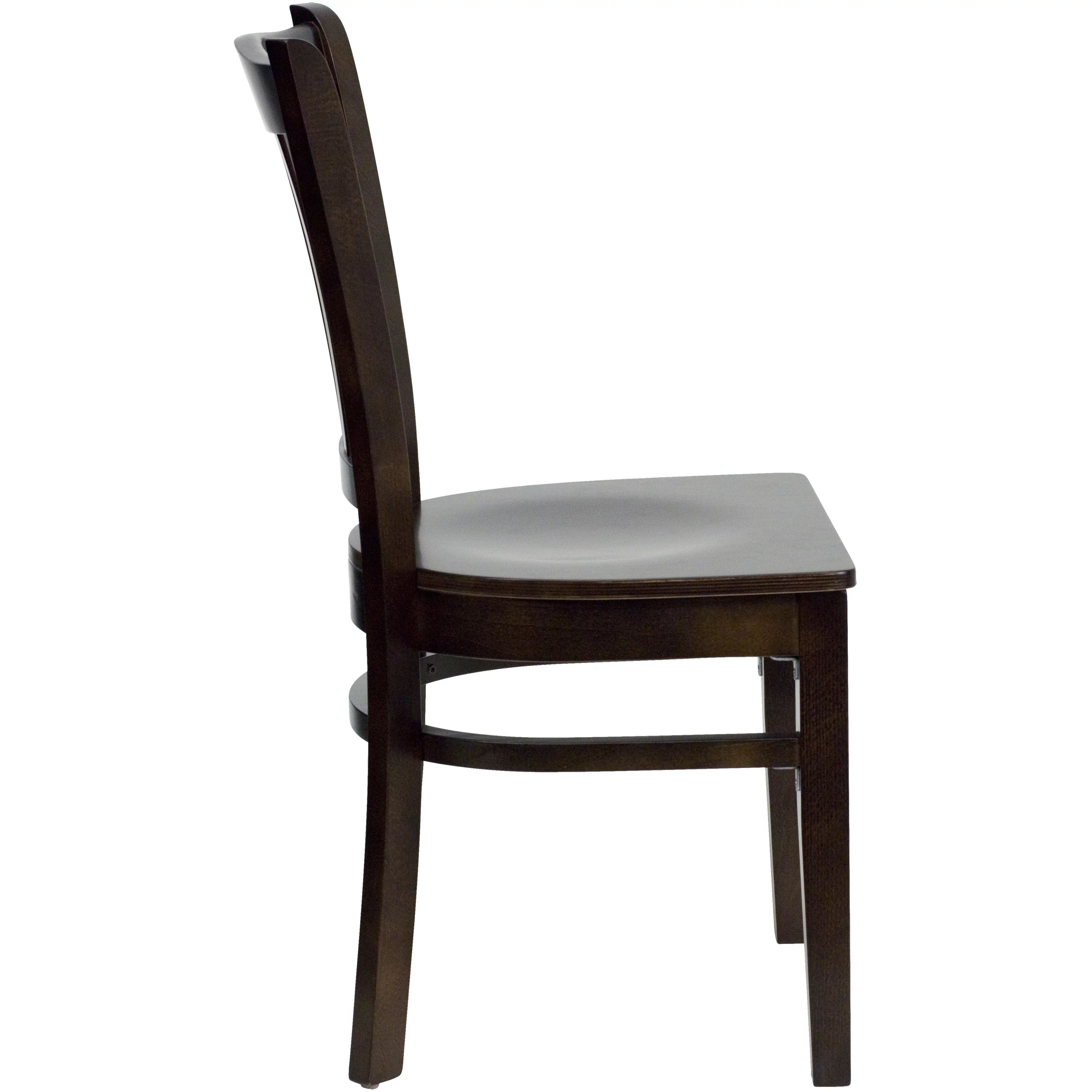 Flash Furniture 2 Pack HERCULES Series Vertical Slat Back Walnut Wood Restaurant Chair