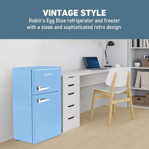 West Bend Mini Fridge with Freezer Retro-Styled for Home Office or Dorm