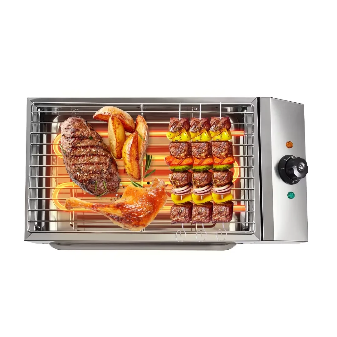 TFCFL Portable Electric Grill Stainless Steel Barbecue BBQ Cooking Griddle Smokeless