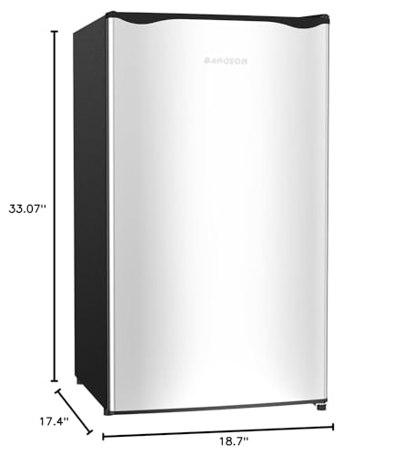 BANGSON Mini Fridge with Freezer, 3.2Cu.Ft, Single Door Small Refrigerator, Energy-Efficient, Low Noise, Mini fridge for Bedroom Dorm and Office