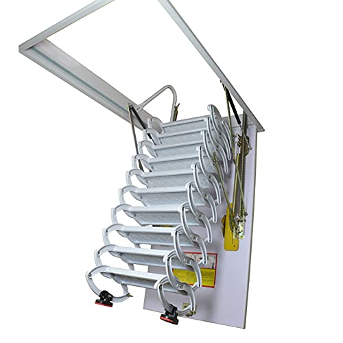 TECHTONGDA Ceiling Attic Loft Ladder, Folding Ladder Loft Stair, 13 Steps Retractable Attic Ladder