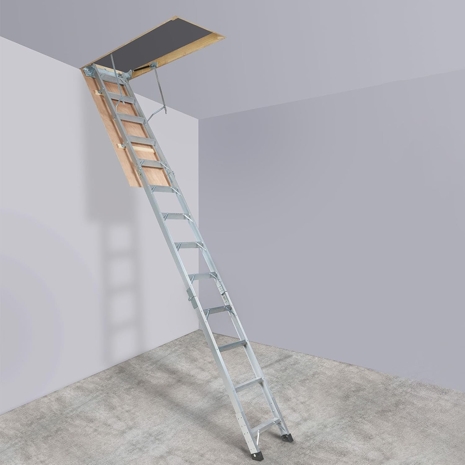 VEVOR Attic Ladder Foldable, 350-pound Capacity, 22.5" x 63", Multi-Purpose Aluminium Extension, Lightweight and Portable