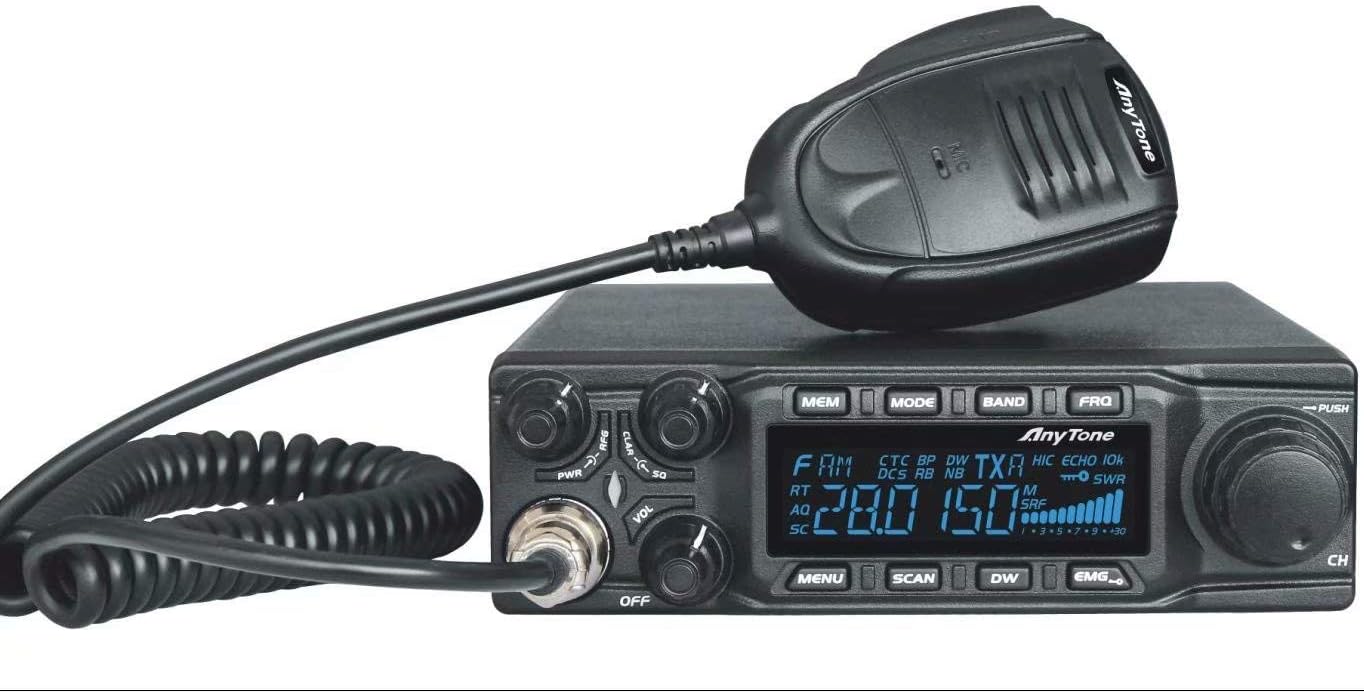 AnyTone AT-6666 10 Meter Radio for Truck, with SSB(PEP)/FM/AM/PA Mode,High Power Output 15W AM,45W FM,60W SSB(PEP)