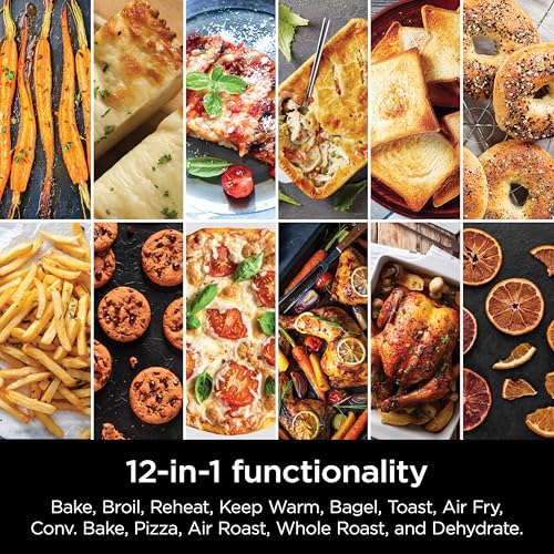 Ninja DCT451 12-in-1 Smart Double Oven with FlexDoor, Thermometer, FlavorSeal, Smart Finish, Rapid Top Convection and Air Fry Bottom , Stainless Steel