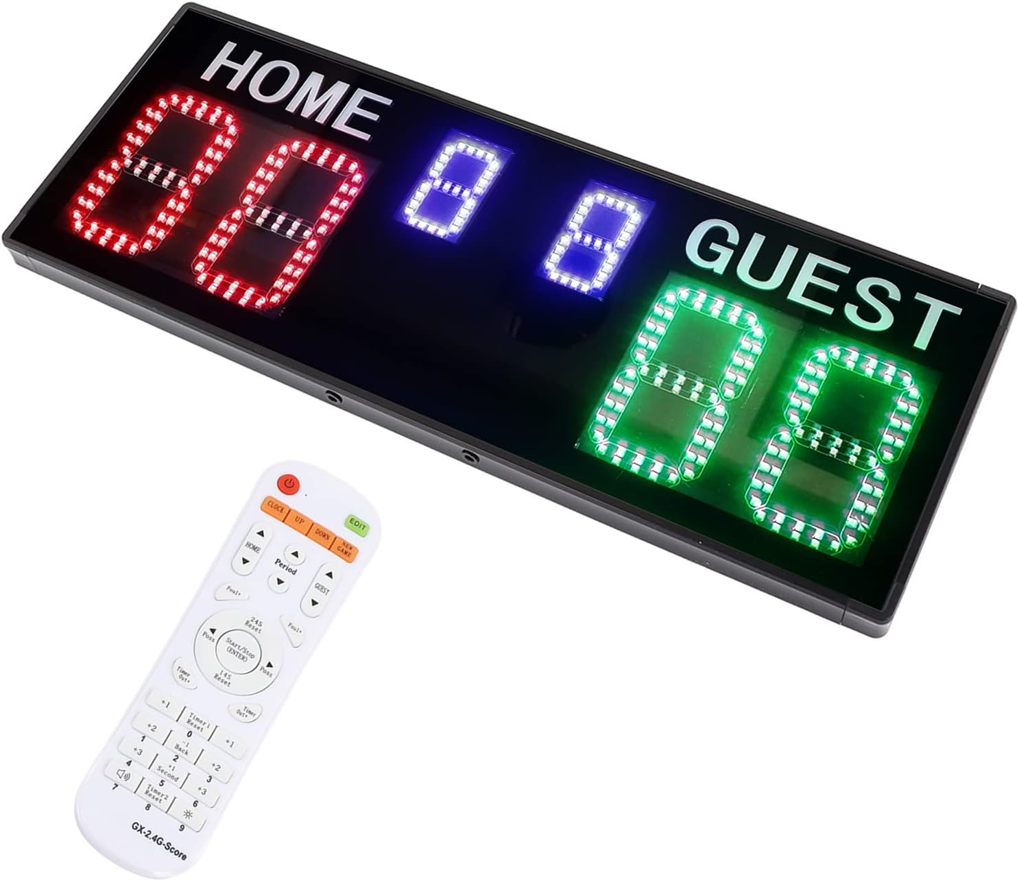 Tournament Remote Control Scoreboard - 5 Digit Scoreboard, Portable Electronic Scoreboard for Volleyball, Basketball