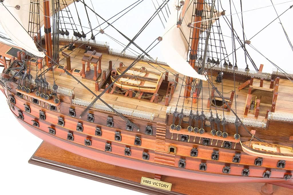 Seacraft Gallery HMS Victory Wooden Model Ship 37.4"- Fully Assembled Handcrafted Wooden Toy Ship Model - Wooden Large Model Ships