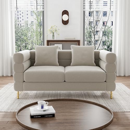 Cloud Couch for Living Room, 79" Modern Overstuffed Deep Seat Boucle Sherpa 3 Seater Sofa with 3 Pillows