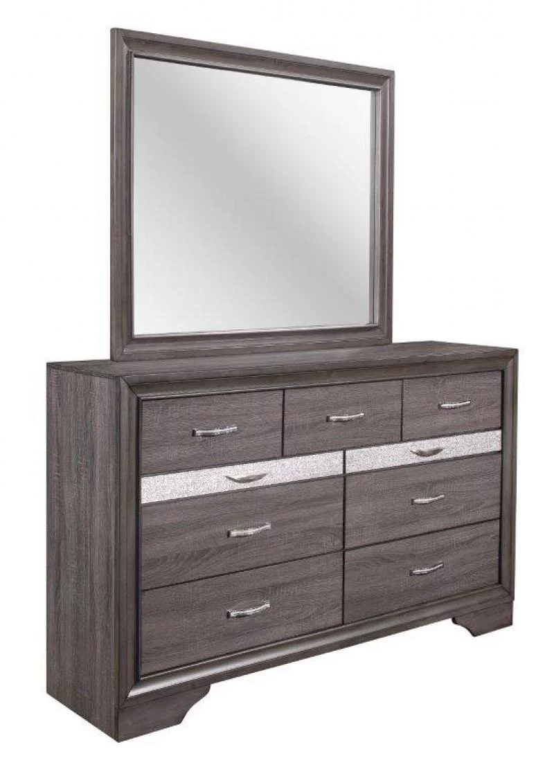 Seville Storage Queen Bedroom Set 5Pcs Weathered Grey Global Furniture Modern