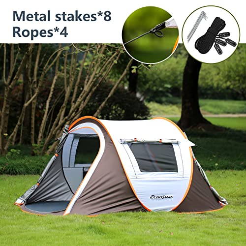 EchoSmile Camping Instant Pop Up Tent, 2/4/6/8/10 Person, Water Resistant Dome, Easy Setup for Camping Hiking and Outdoor, Portable with Carry Bag