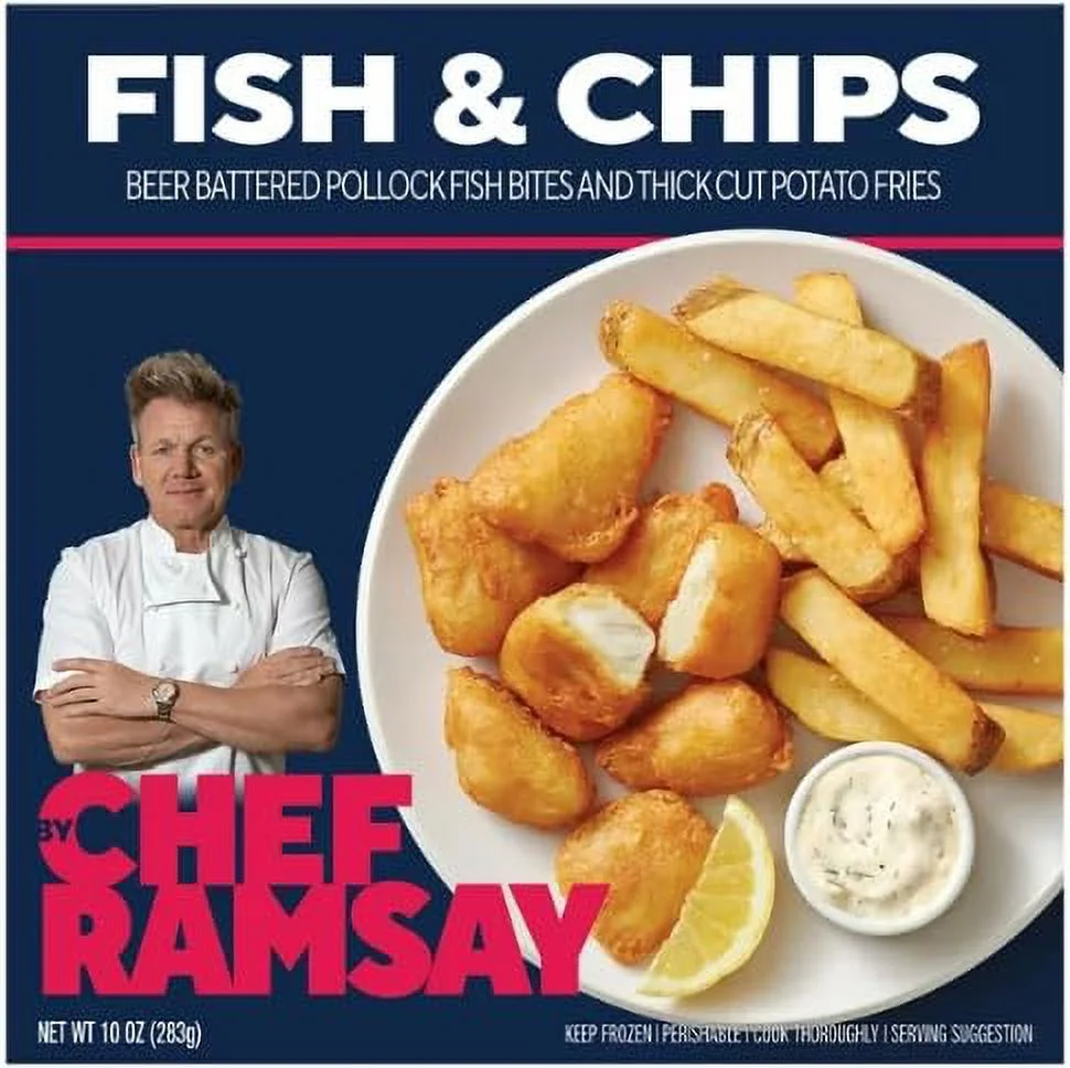 Gordon Ramsay Fish and Chips, Frozen Meals, 9.5oz - Pack of 10