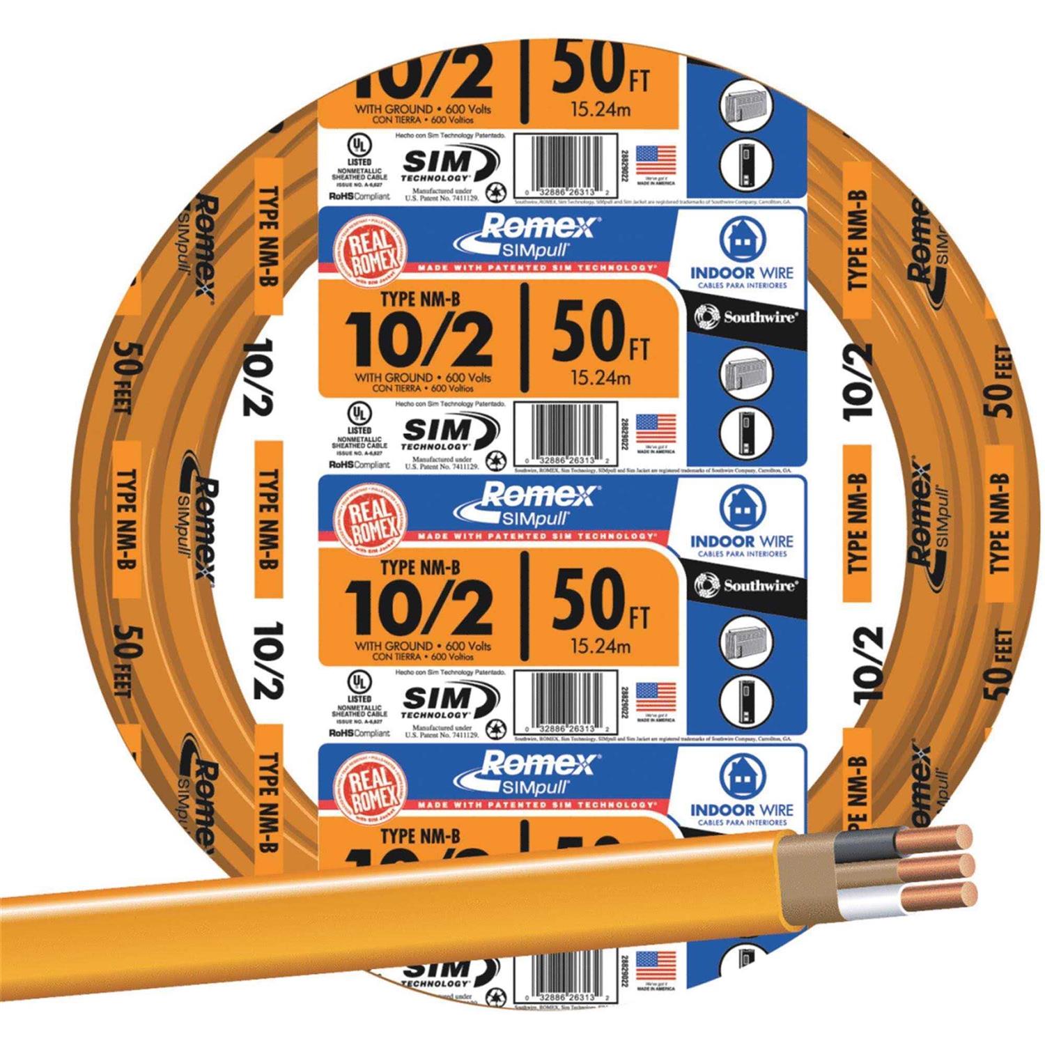 Southwire Wire 10/2 Nmwg 50' 28829022 - Shop Hardware Tools Online Store