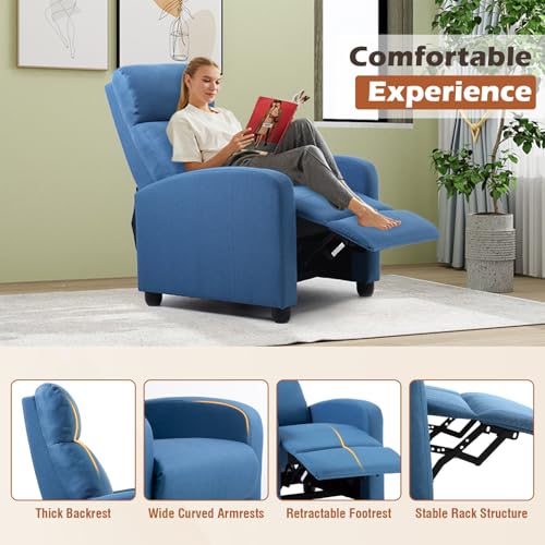 BestMassage | Recliner Chair | with 2 Point Massage Function | Black | with Lumbar Support, Adjustable Push Back, Wide Armrests