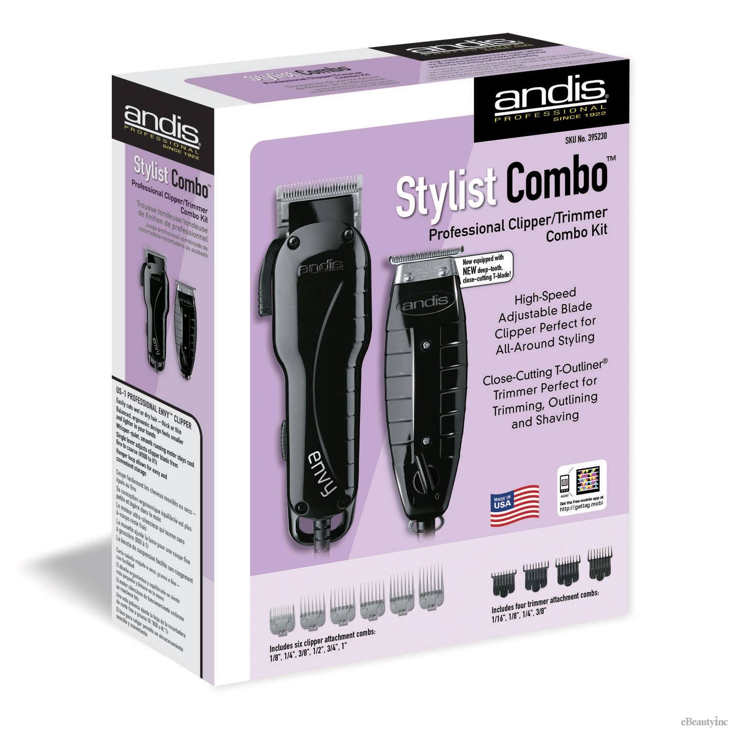 Andis US-1 Stylist Combo Hair Clipper - Black