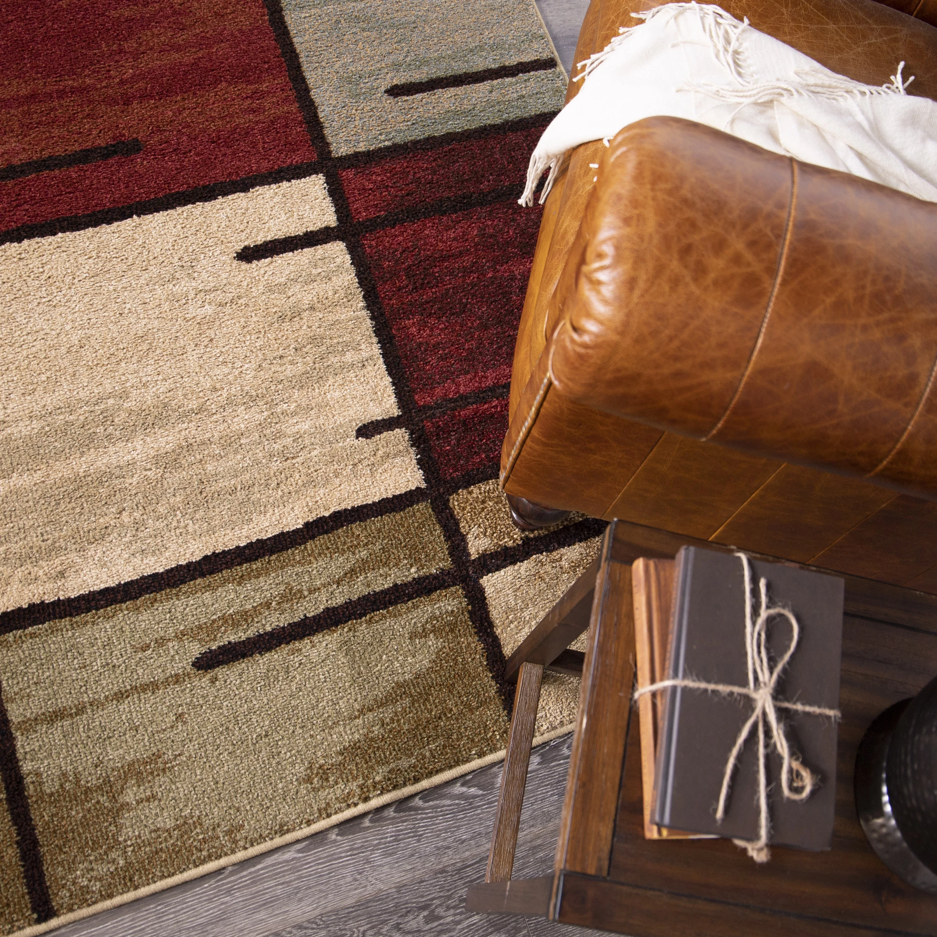 Better Homes & Gardens Spice Grid 7'10" X 10'10" Rouge Area Rug - Curated Treasures Market