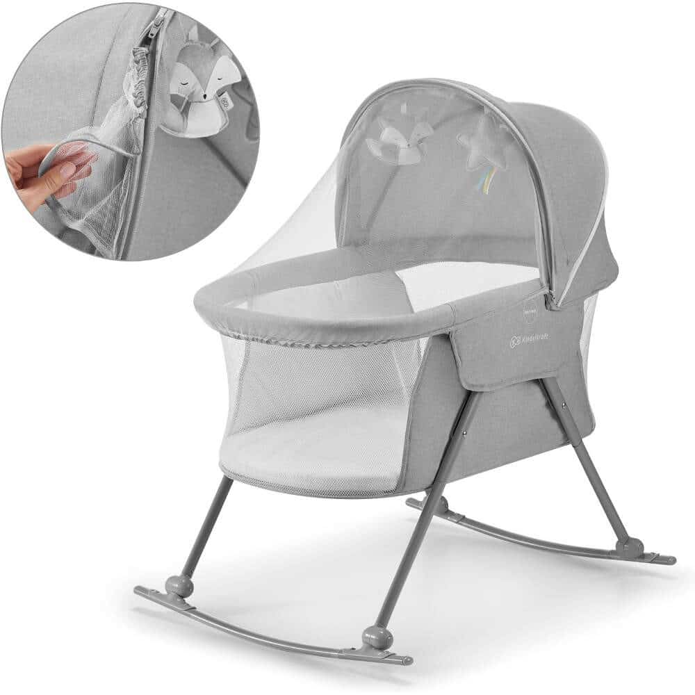 Kinderkraft Lovi 3 in 1 Crib Grey