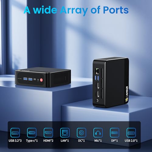 Beelink Mini PC AMD Ryzen 7 5825U Up to 4.5GHz 8C/16T, SER5 PRO Mini Computer with 32GB DDR4 RAM 1TB M.2 SSD