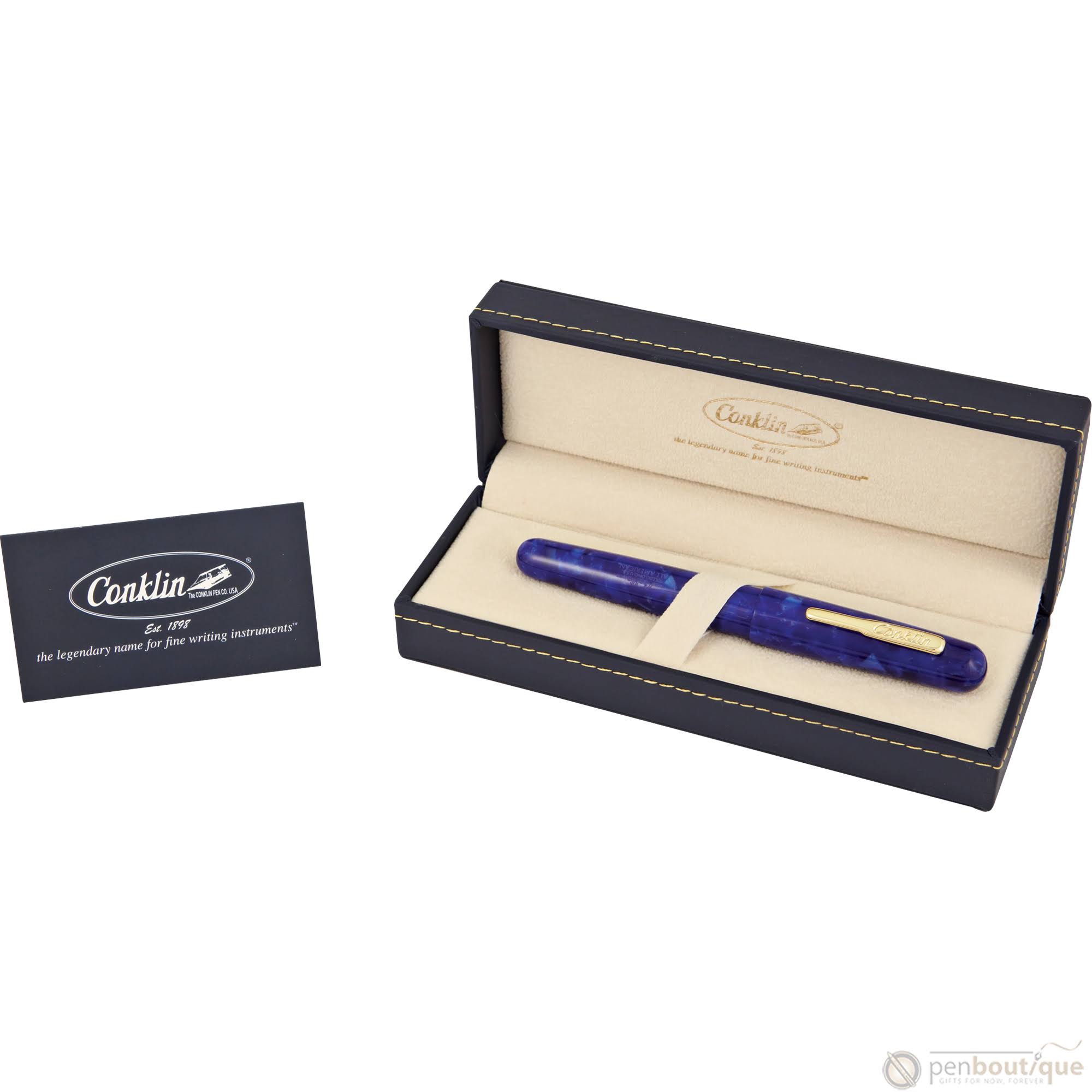 Conklin All American Blue-Lapis Fountain Pen, Omniflex