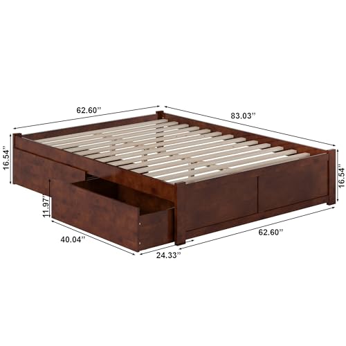AFI Concord Platform Bed with Footboard & Storage Drawers