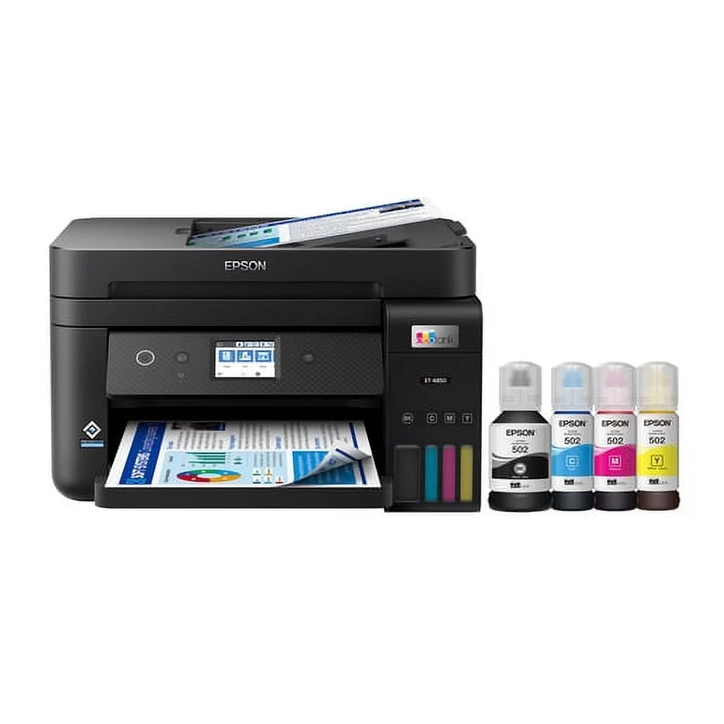 Epson EcoTank ET-4850 Wireless All-in-One Cartridge-Free Supertank Printer with Scanner, Copier, Fax